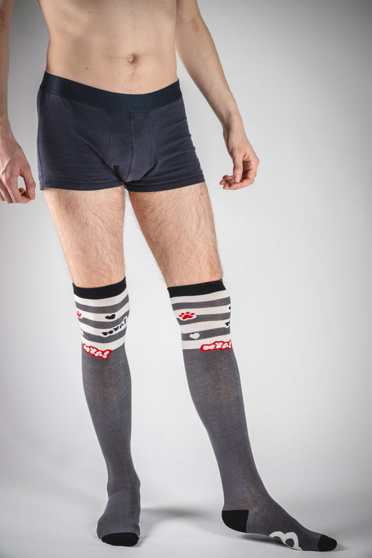 Nya! Paw - Black Overknee Socks