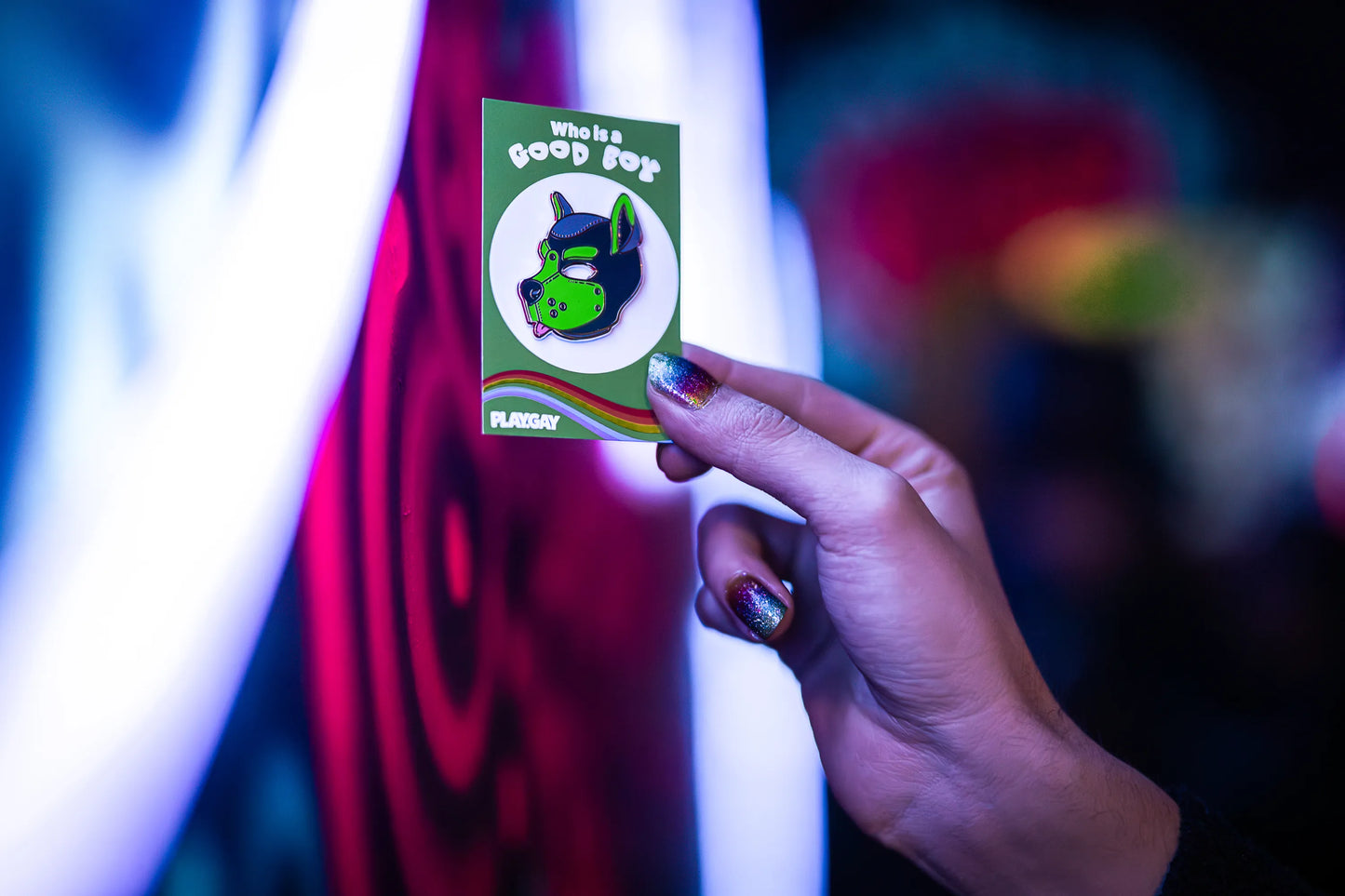 Pup Mask (Green) – Enamel Pin