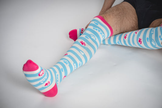 Nya! Striped - Blue Overknee Socks
