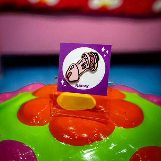 Chastity Cage – Kinky Enamel Pin