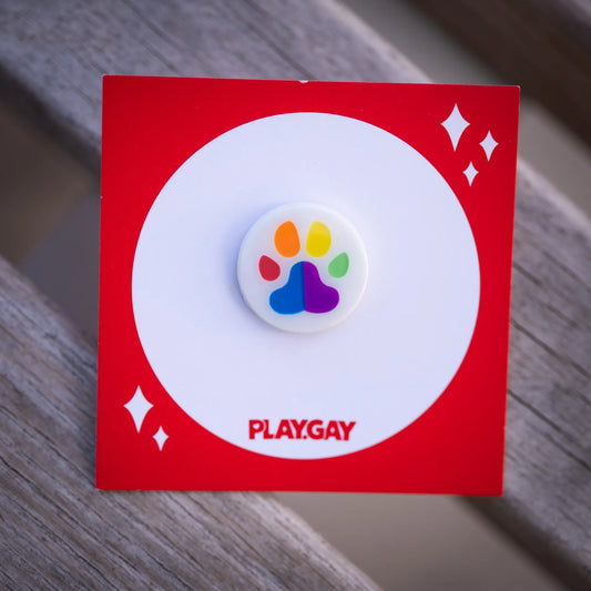White Rainbow Paw – Enamel Pin