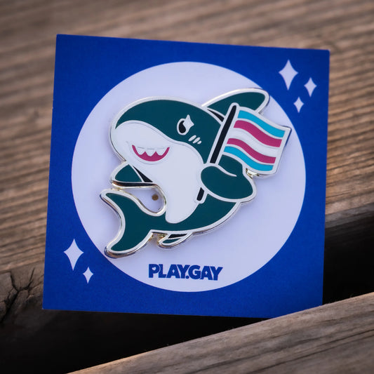 Shark Trans Flag – Enamel Pin